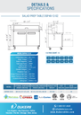 Dukers DSP48-12-S2 2-Door Commercial Food Prep Table Refrigerator in Stainless Steel