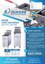 Dukers - DCF3-LPG, Commercial 40Lbs Deep Fryer with 3 Tube Burners Liquid Propane Gas BTU90000