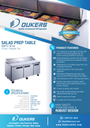 Dukers DSP72-18-S3 3-Door Commercial Food Prep Table Refrigerator in Stainless Steel