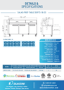 Dukers DSP72-18-S3 3-Door Commercial Food Prep Table Refrigerator in Stainless Steel