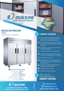 Dukers D83AF Commercial 3-Door Top Mount Freezer in Stainless Steel