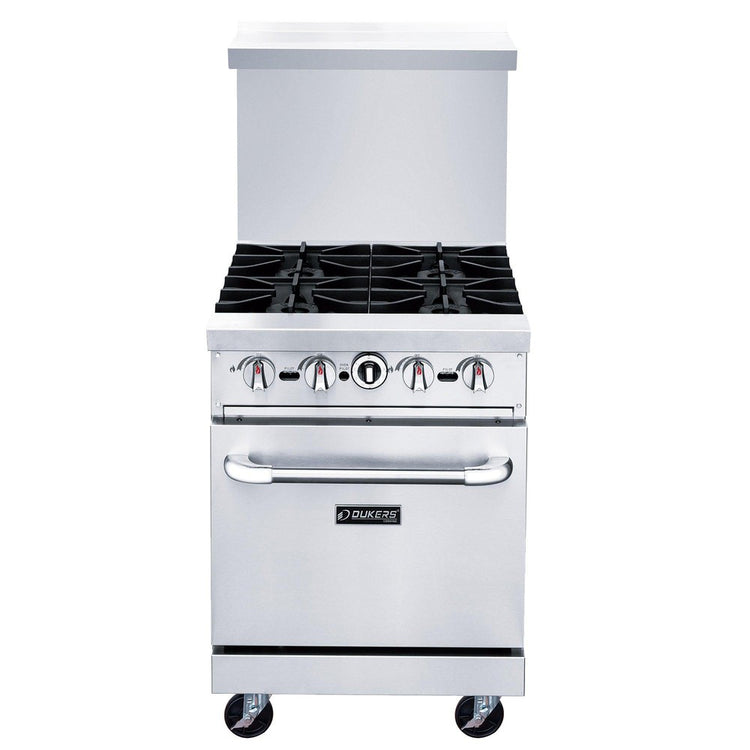 Dukers DCR24-4B 24" Gas Range with Four (4) Open Burners