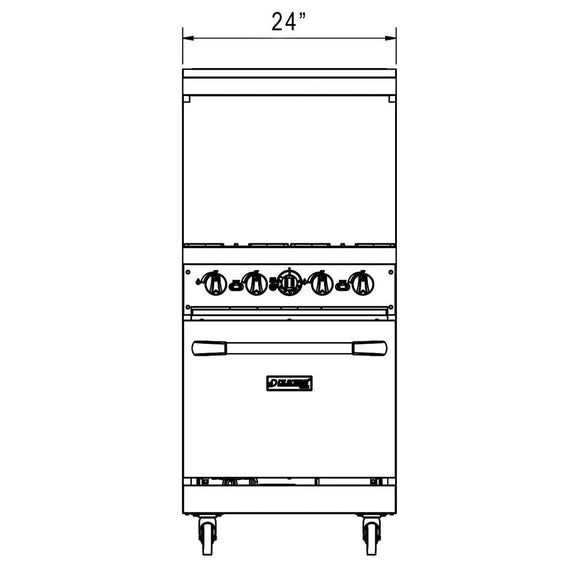 Dukers DCR24-4B 24" Gas Range with Four (4) Open Burners