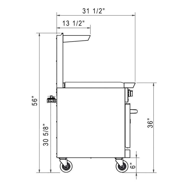Dukers DCR24-GM 24" Gas Range with 24" Griddle