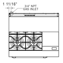 Dukers DCR36-4B12GM 36" Gas Range with Four (4) Open Burners & 12" Griddle