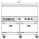 Dukers DCR60-4B36GM 60" Gas Range with Four (4) Open Burners & 36" Griddle