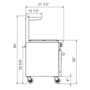 Dukers DCR60-6B24GM 60" Gas Range with Six (6) Open Burners & 24" Griddle