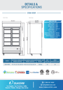 Dukers DSM-40SR Commercial Glass Sliding 2-Door Merchandiser Refrigerator in Black