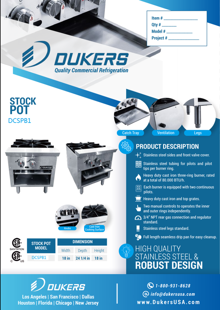 Dukers DCSPB1 Stock Pot Range
