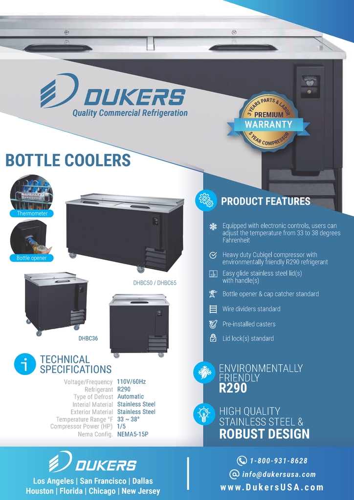 Dukers DHBC65 - 65" Bottle Cooler