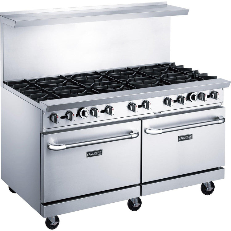 Dukers DCR60-10B 60" Gas Range with Ten (10) Open Burners