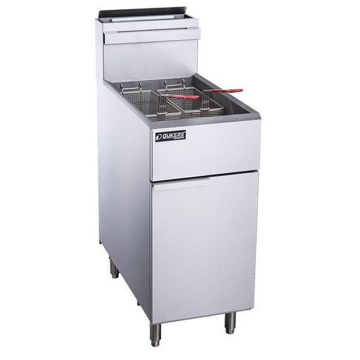 Dukers - DCF3-LPG, Commercial 40Lbs Deep Fryer with 3 Tube Burners Liquid Propane Gas 90,000 BTU's