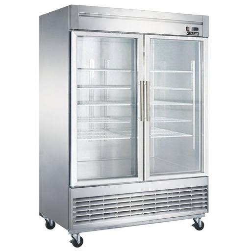 Dukers D55R-GS2 Bottom Mount Glass 2-Door Commercial Reach-in Refrigerator