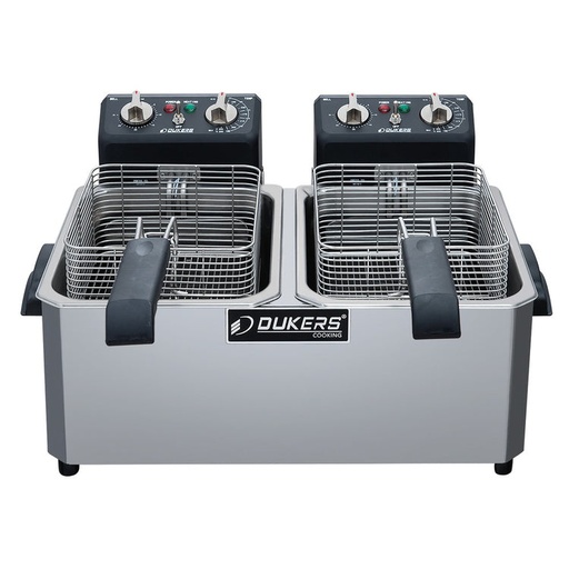 Dukers DCF10ED 20lb Two Basket Electric Countertop Fryer