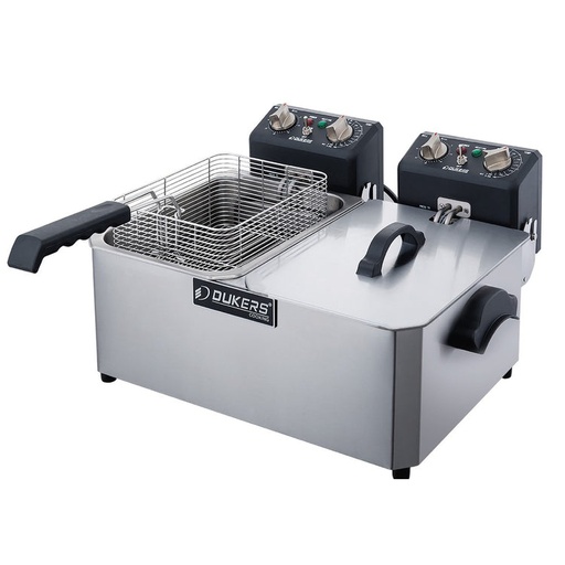 Dukers DCF7ED 14lb Two Basket Electric Countertop Fryer